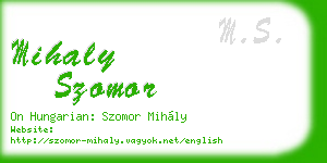 mihaly szomor business card